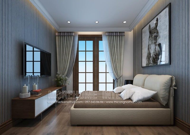 Thiết kế giường ngủ 2 người với chất liệu gỗ công nghiệp bọc vải có xu hướng yêu thích nhất vào năm tới đây